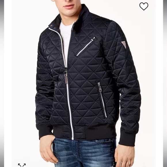 Guess Men's Water-Resistant Quilted Bomber Jacket - Picture 1 of 6